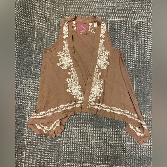 Johnny Was JWLA Embroidered Boho Waterfall Vest - Picture 2 of 8